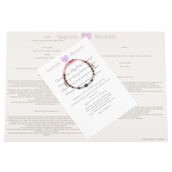 Bransoletka czarny TURMALIN ANGELIT HEMATYT ochrona i sprawiedliwość